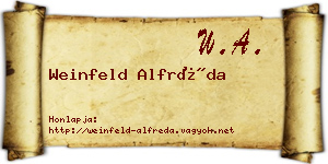 Weinfeld Alfréda névjegykártya